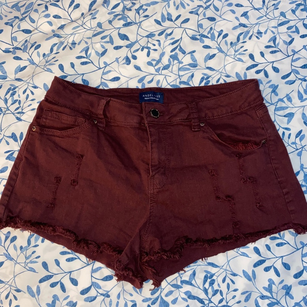 Angel kiss maroon shorts